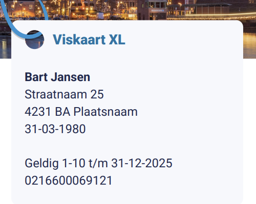 Levering fysieke Viskaart